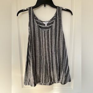 Time and Tru Gray and White Stripped Tank Top M (8-10) NEVER WORN